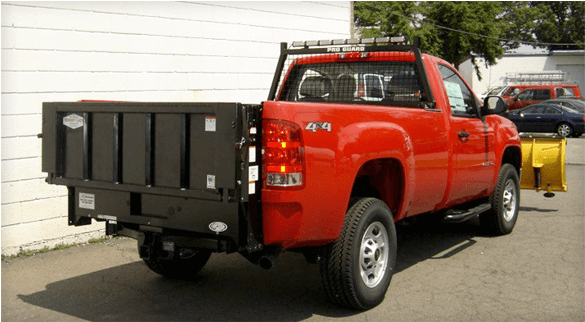 A large truck is upfitted with a Thieman liftgate in New Jersey.